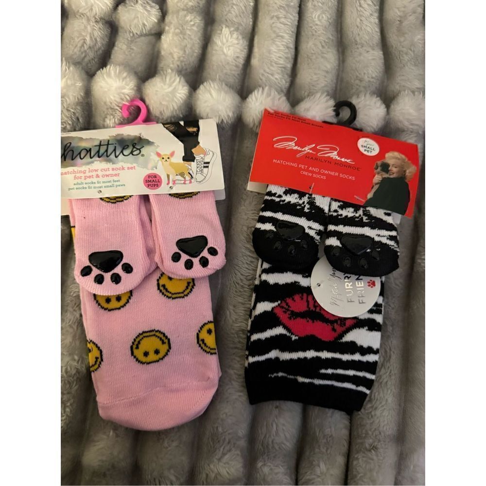 2x chatties small pup/dog socks & matching owner , mom dad socks!